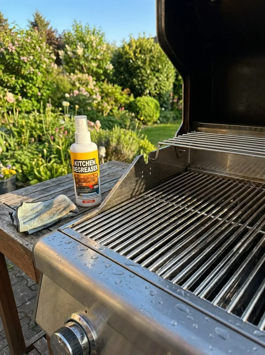 Verschmutzter Gasgrill vor Reinigung