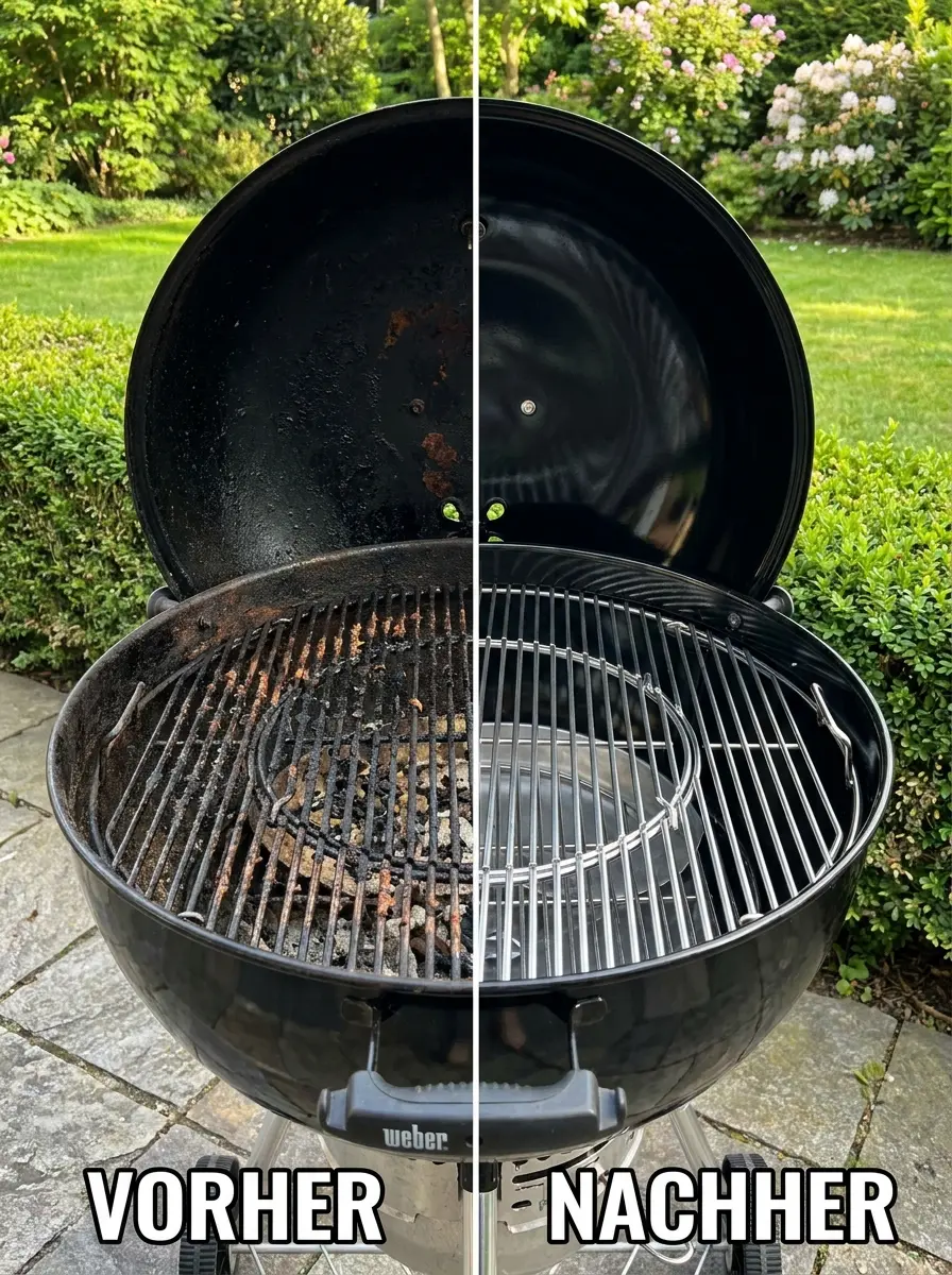 Verschmutzter Gasgrill vor Reinigung